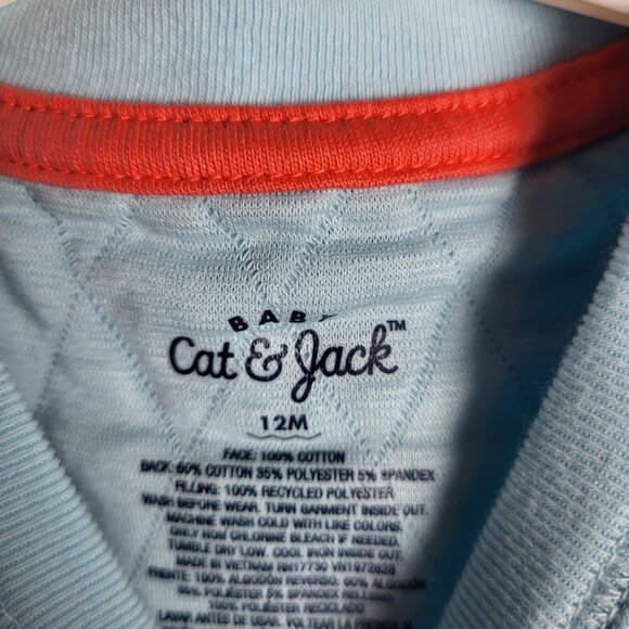 Cat & Jack 2 Piece Set Baby 12 Month Blue Sweatshirt Leggings Happy Together NWT - Picture 5 of 5